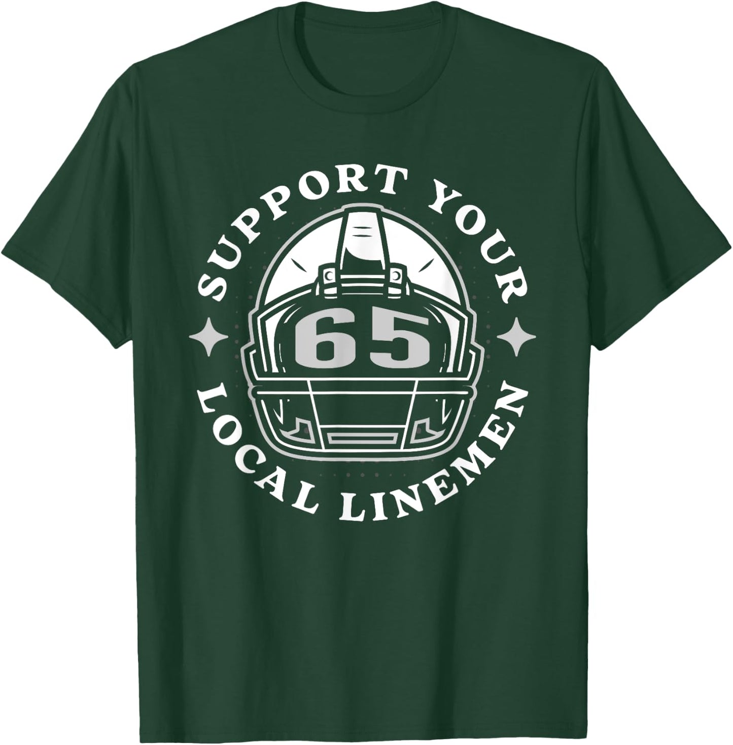 # 65 Funny Football Lineman Linemen O Line D Offense Defense T-Shirt - T-Shirt | Forest