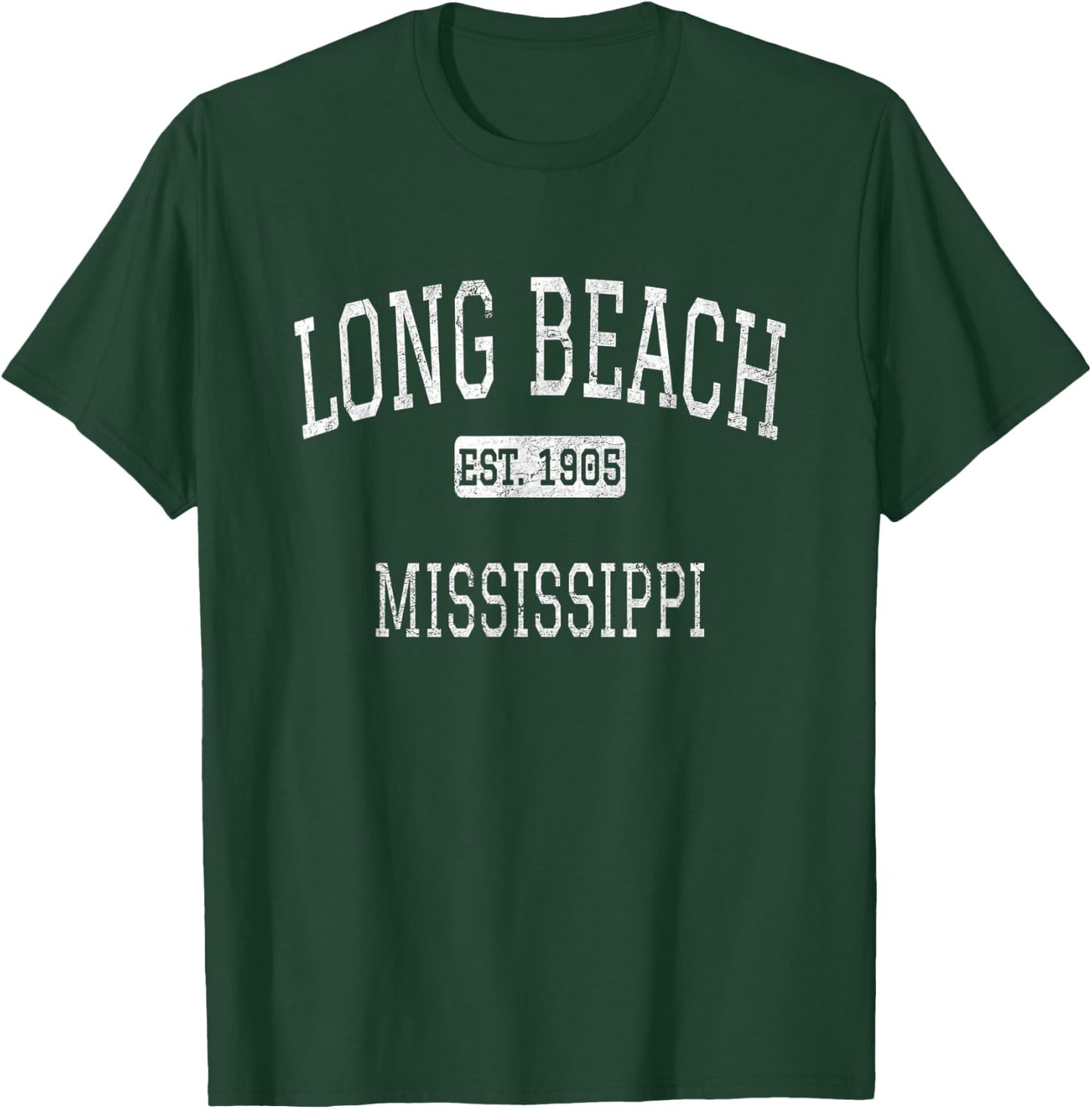 Long Beach Mississippi MS Vintage T-Shirt - T-Shirt | Forest