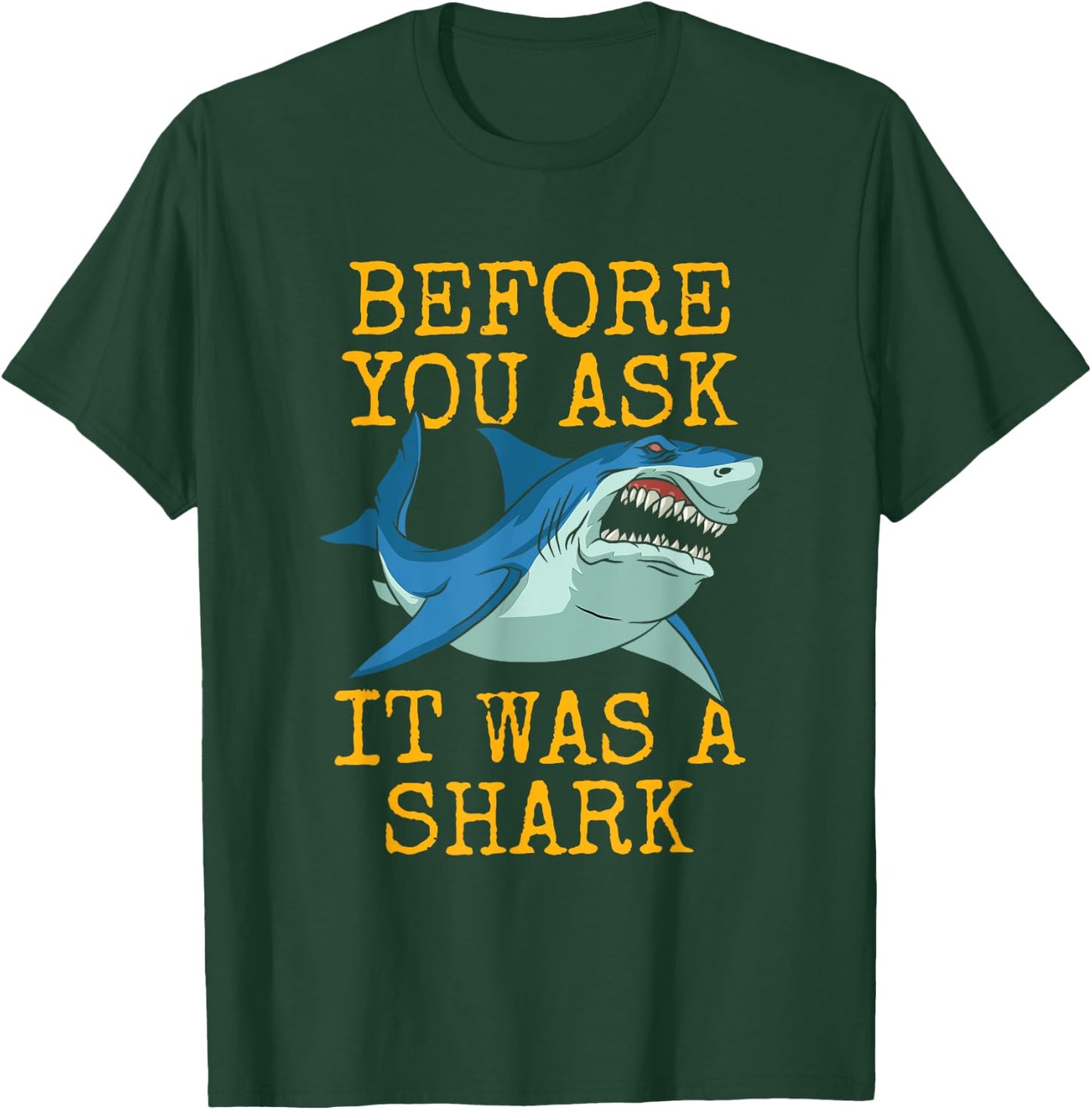 It Was A Shark Funny Amputee One Legged Arm Leg Amputee T-Shirt - T-Shirt | Forest