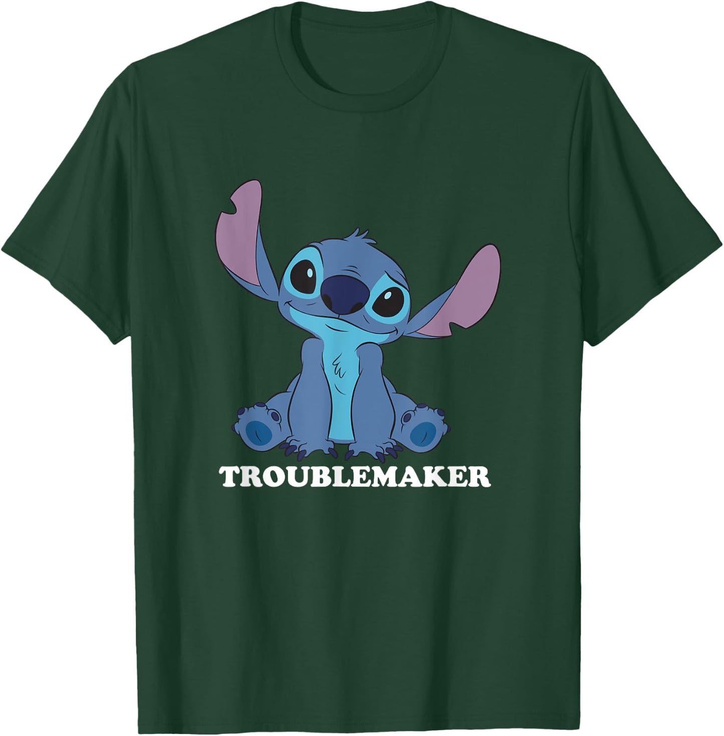 Disney Lilo & Stitch Troublemaker Cute Stitch Big Portrait T-Shirt - T-Shirt | Forest