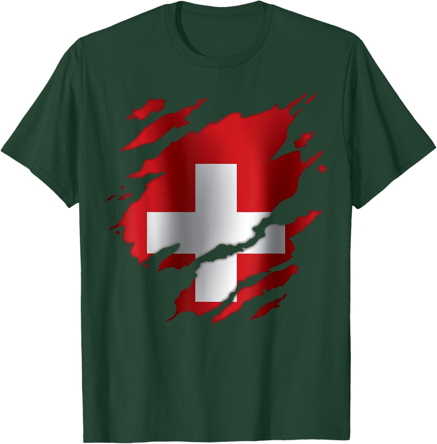 Switzerland Swiss Flag Heritage T-Shirt - T-Shirt | Forest