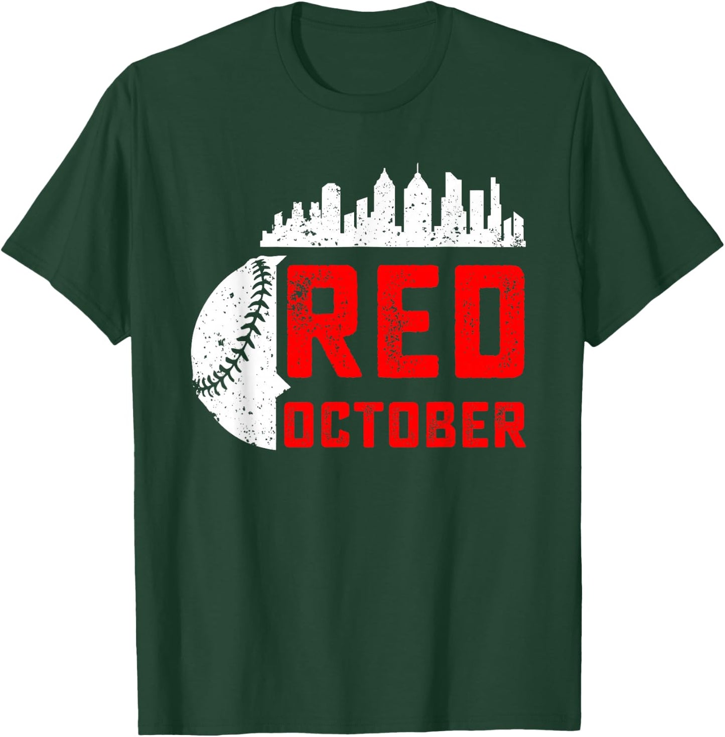 Funny In October We Red Baseball T-Shirt - T-Shirt | Forest