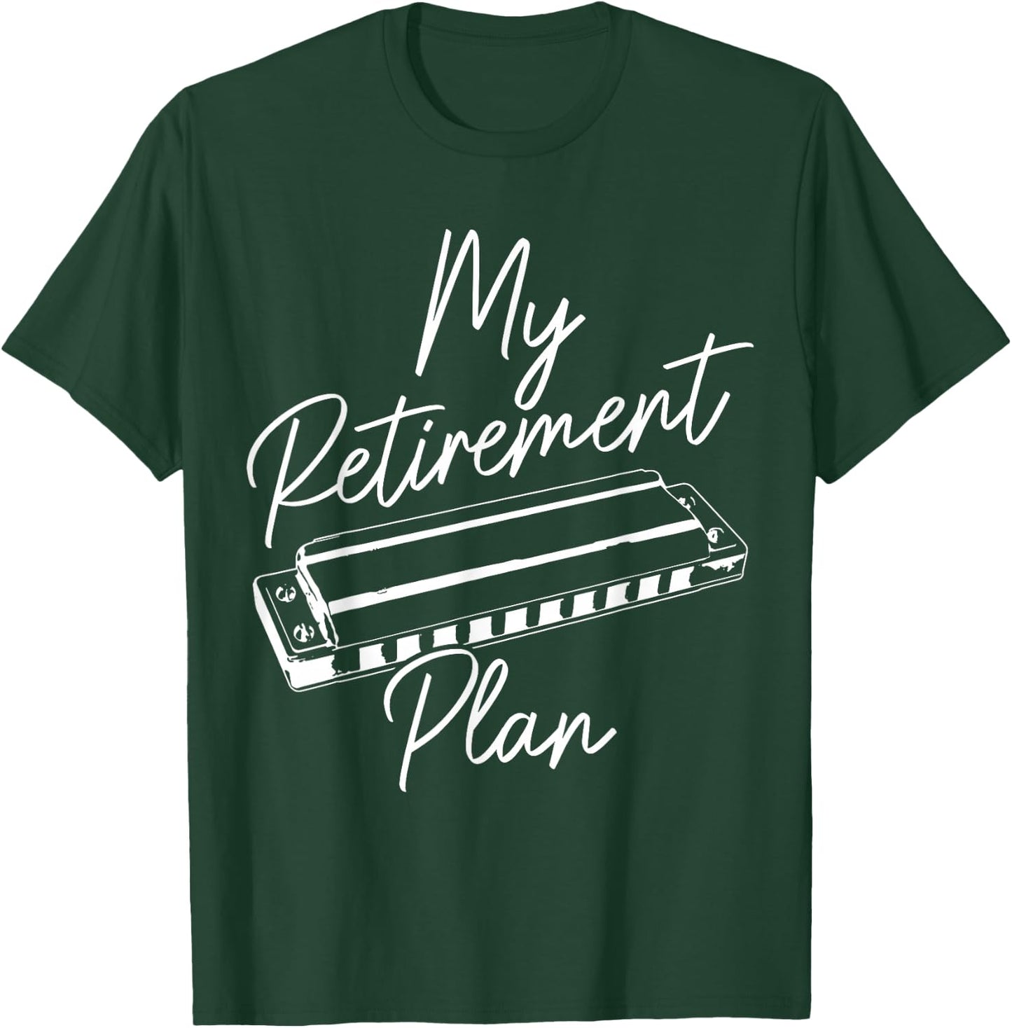 Harmonica Player My Retirement Plan Blues Music Vintage T-Shirt - T-Shirt | Forest