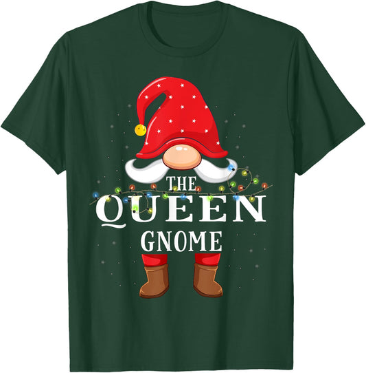 Queen Gnome Matching Christmas Family Pajama T-Shirt - T-Shirt | Forest
