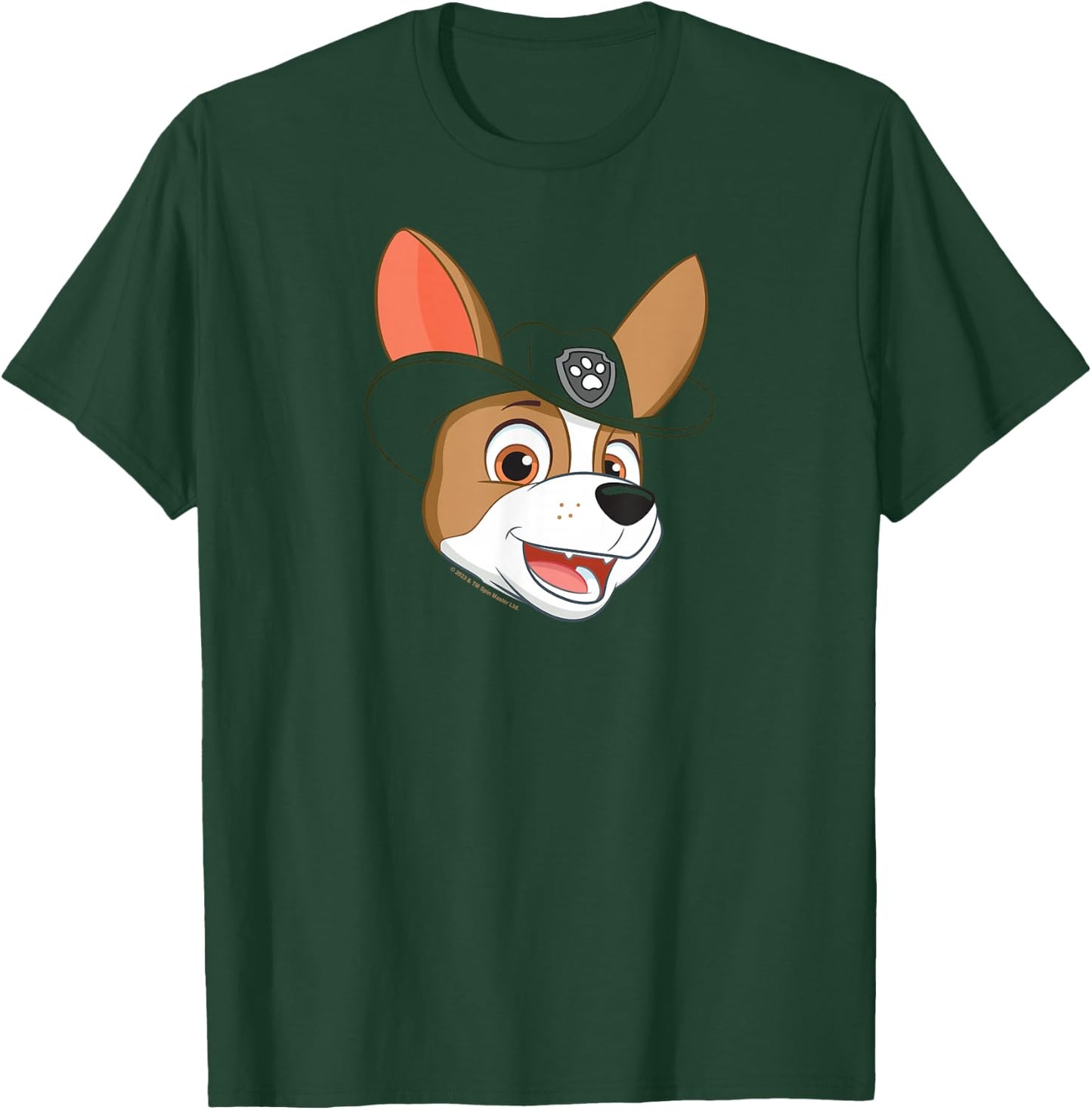 Paw Patrol PAW Patrol Tracker Grin Green Cartoon Boys Small T-Shirt - T-Shirt | Forest
