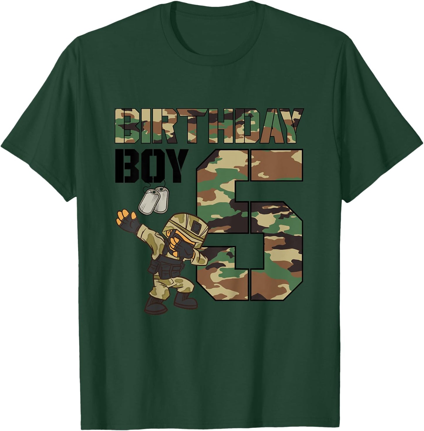 Kids 5 Year Old Boy Military Army 5th Birthday Boy Matching T-Shirt - T-Shirt | Forest