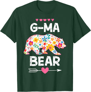 G-Ma Bear Cute Floral Mother's Day Family Matching Party T-Shirt - T-Shirt | Forest