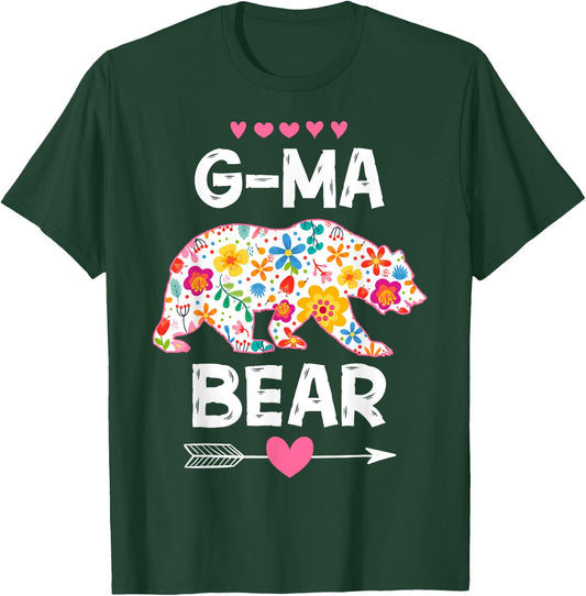 G-Ma Bear Cute Floral Mother's Day Family Matching Party T-Shirt - T-Shirt | Forest