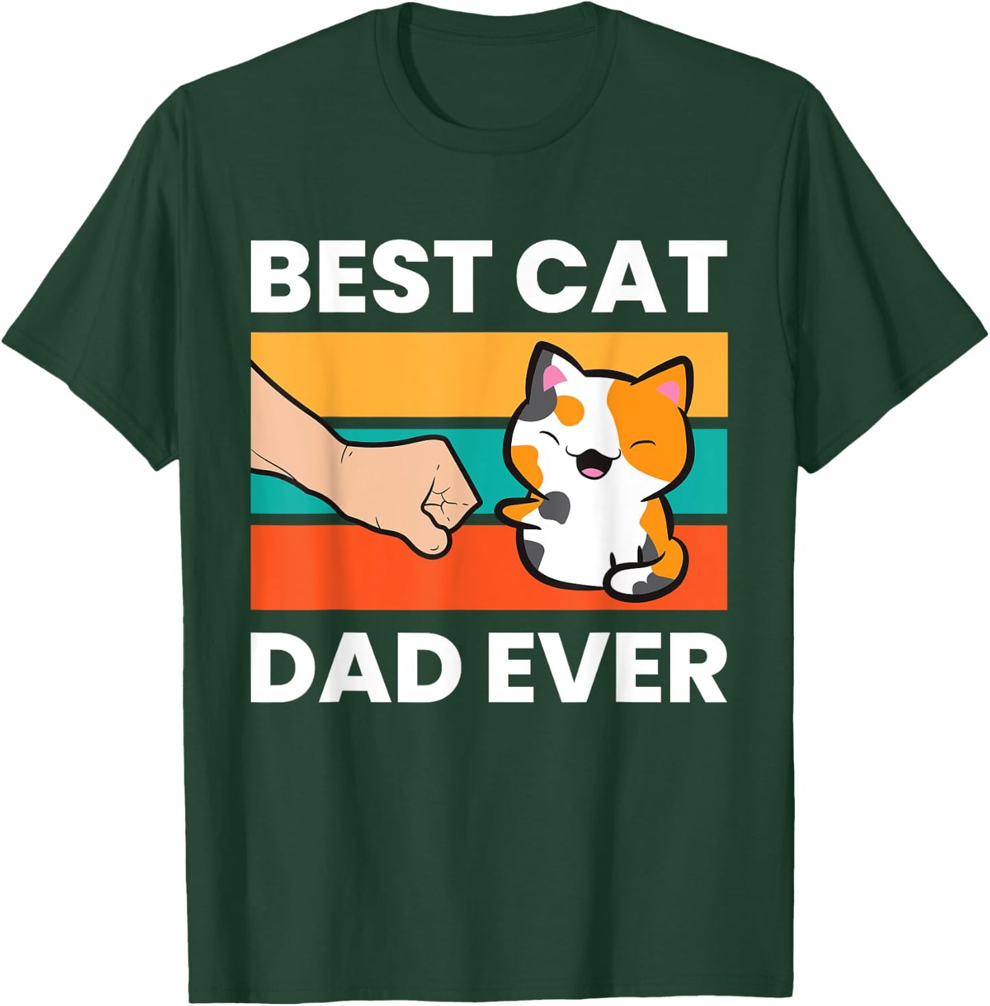 Best Cat Dad Ever Papa Calico Cat Women Girls Kids T-Shirt - T-Shirt | Forest