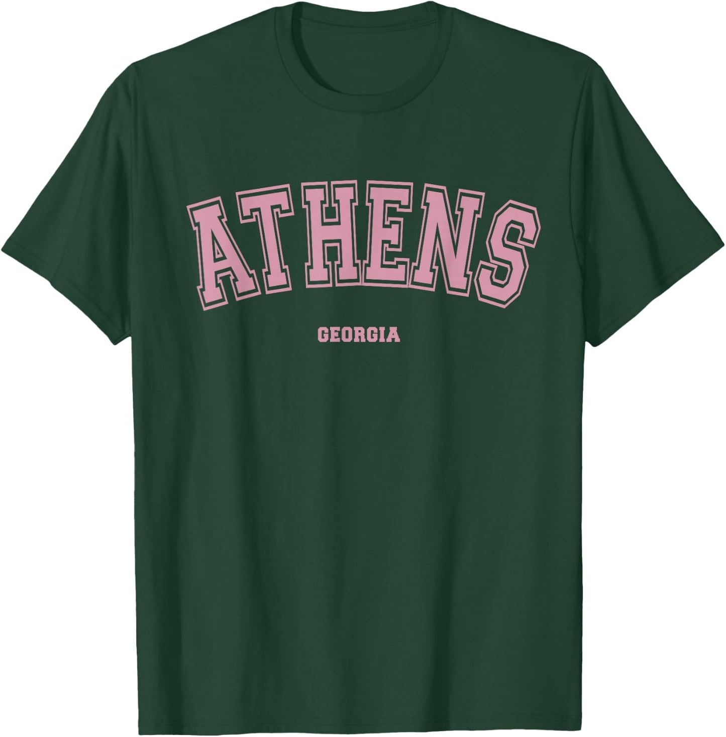 Pink Athens Georgia GA Varsity Style on Athens T-Shirt - T-Shirt | Forest
