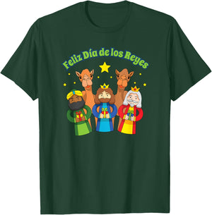 Feliz Dia de los Reyes Happy Three Kings Day T-Shirt - T-Shirt | Forest