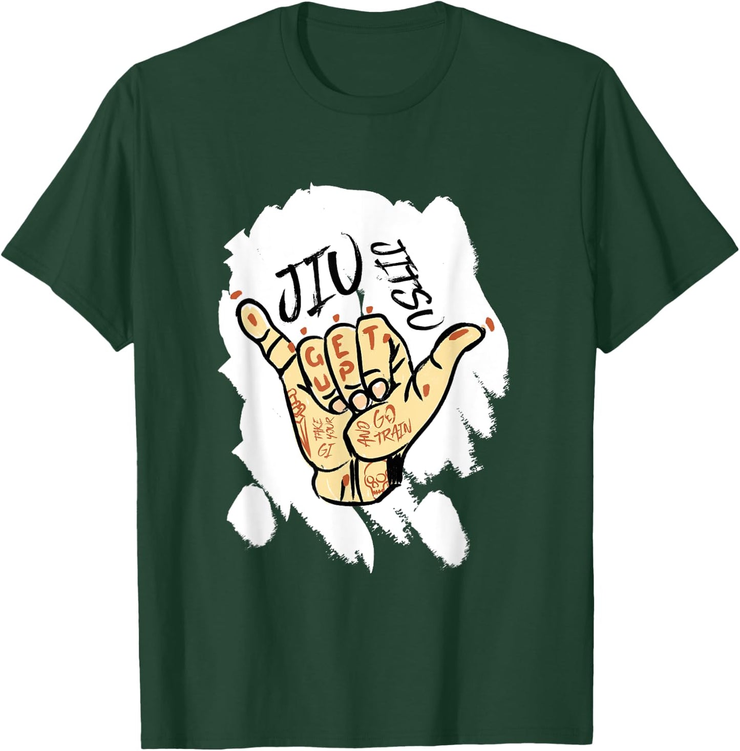 Brazilian Jiu Jitsu and Tattoo - BJJ and Grappling T-Shirt - T-Shirt | Forest