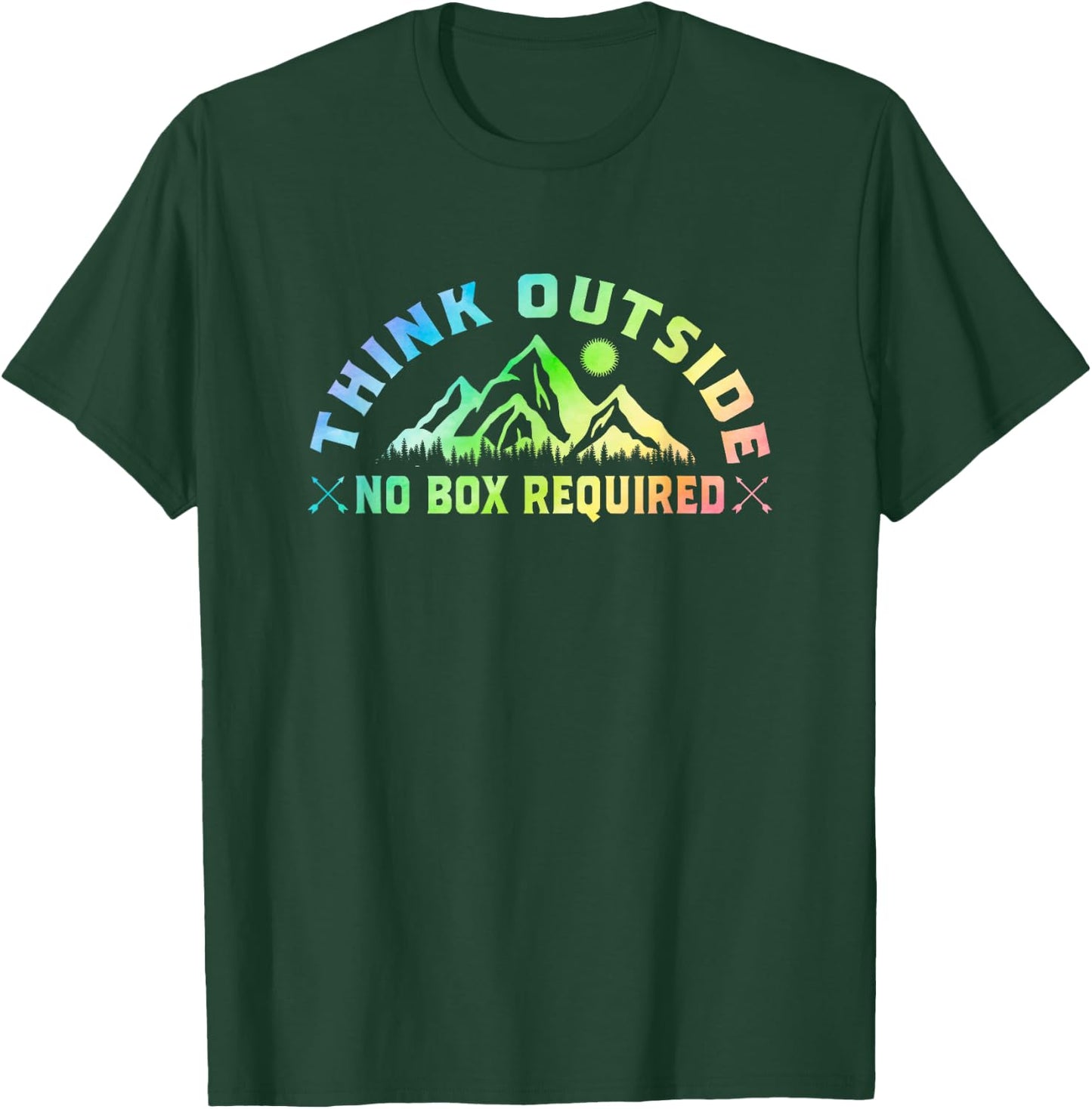 Think Outside No Box Required Hiking Trekking Nature Hiker T-Shirt - T-Shirt | Forest