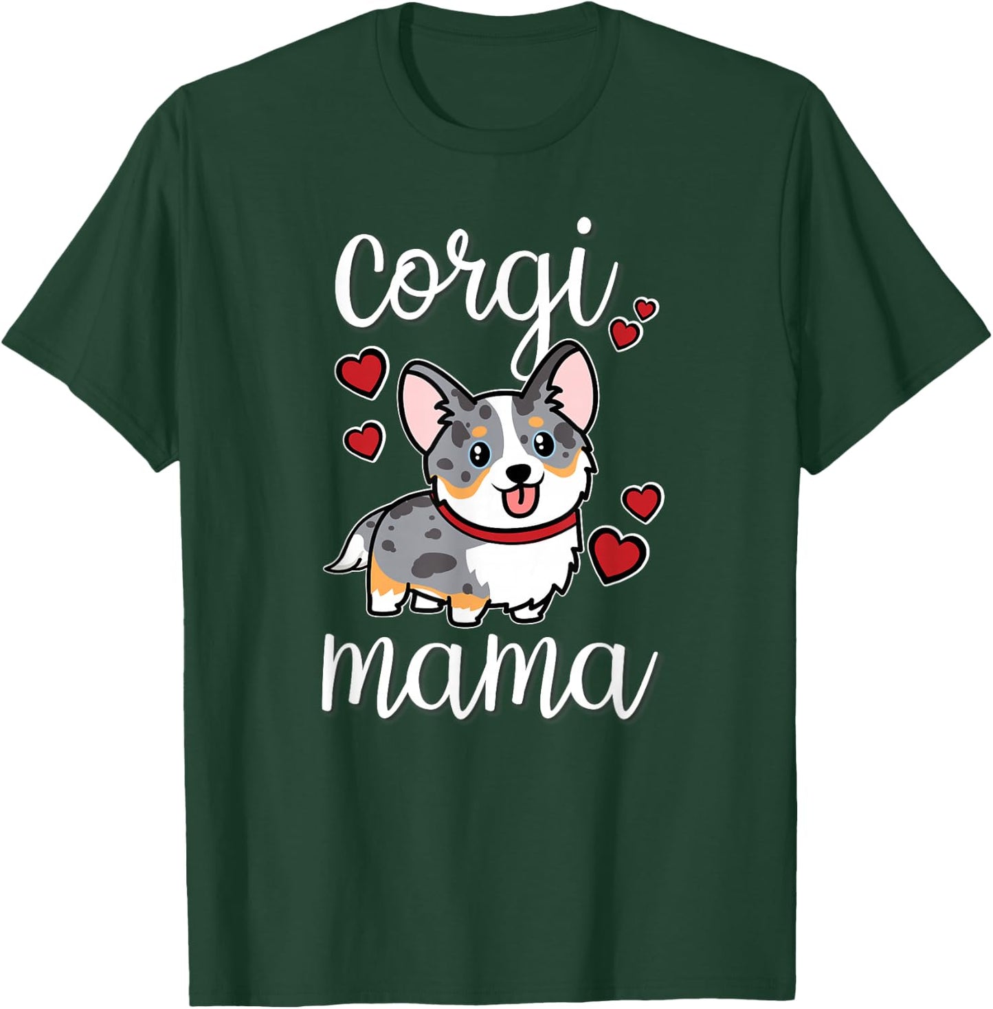 Funny Kawaii Mama Mom Cardigan Blue Merle Corgi Lover T-Shirt - T-Shirt | Forest