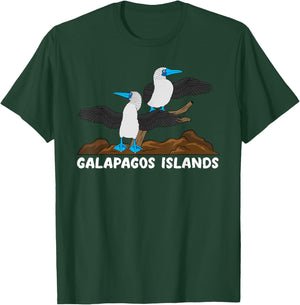 Galapagos Islands Seabirds Blue-footed Booby Blue Feet Bird T-Shirt - T-Shirt | Forest