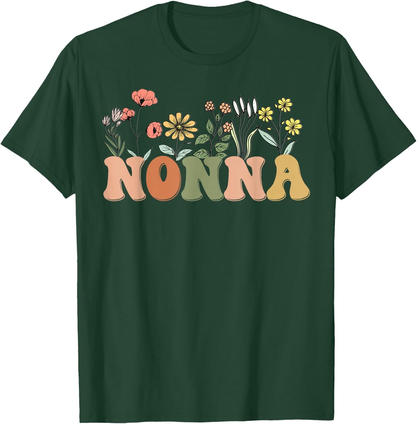 Wildflowers Nonna Floral Mother's Day Nonna T-Shirt - T-Shirt | Forest