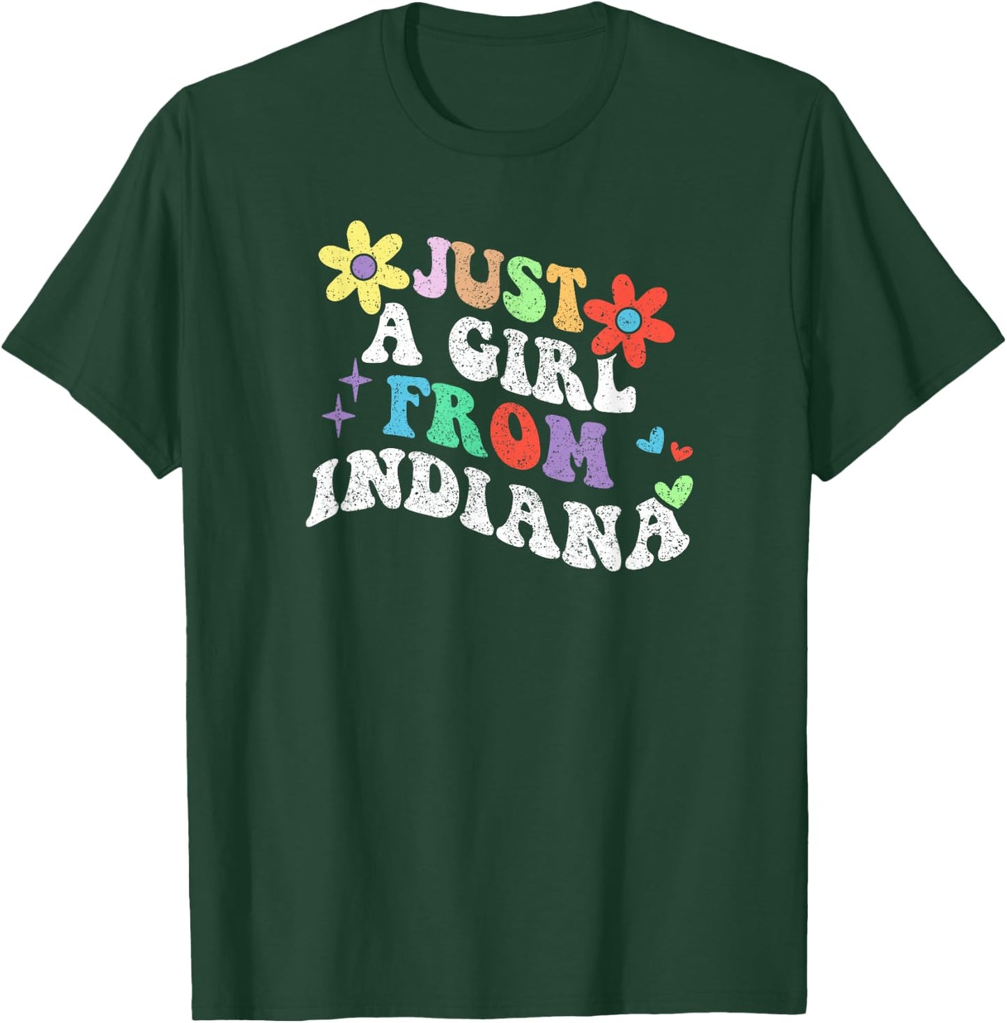 Retro Groovy Just a Girl from Indiana Mother's Day 2023 T-Shirt - T-Shirt | Forest