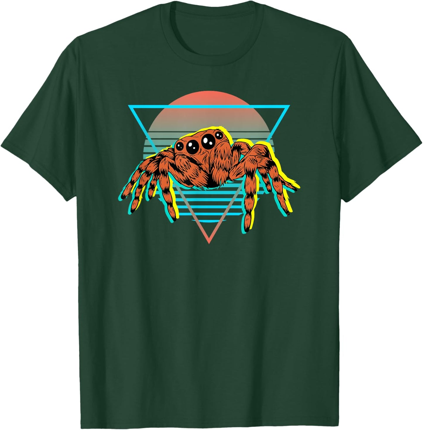 Retro Vintage 70s 80s Style Vaporwave Pet Jumping Spider T-Shirt - T-Shirt | Forest