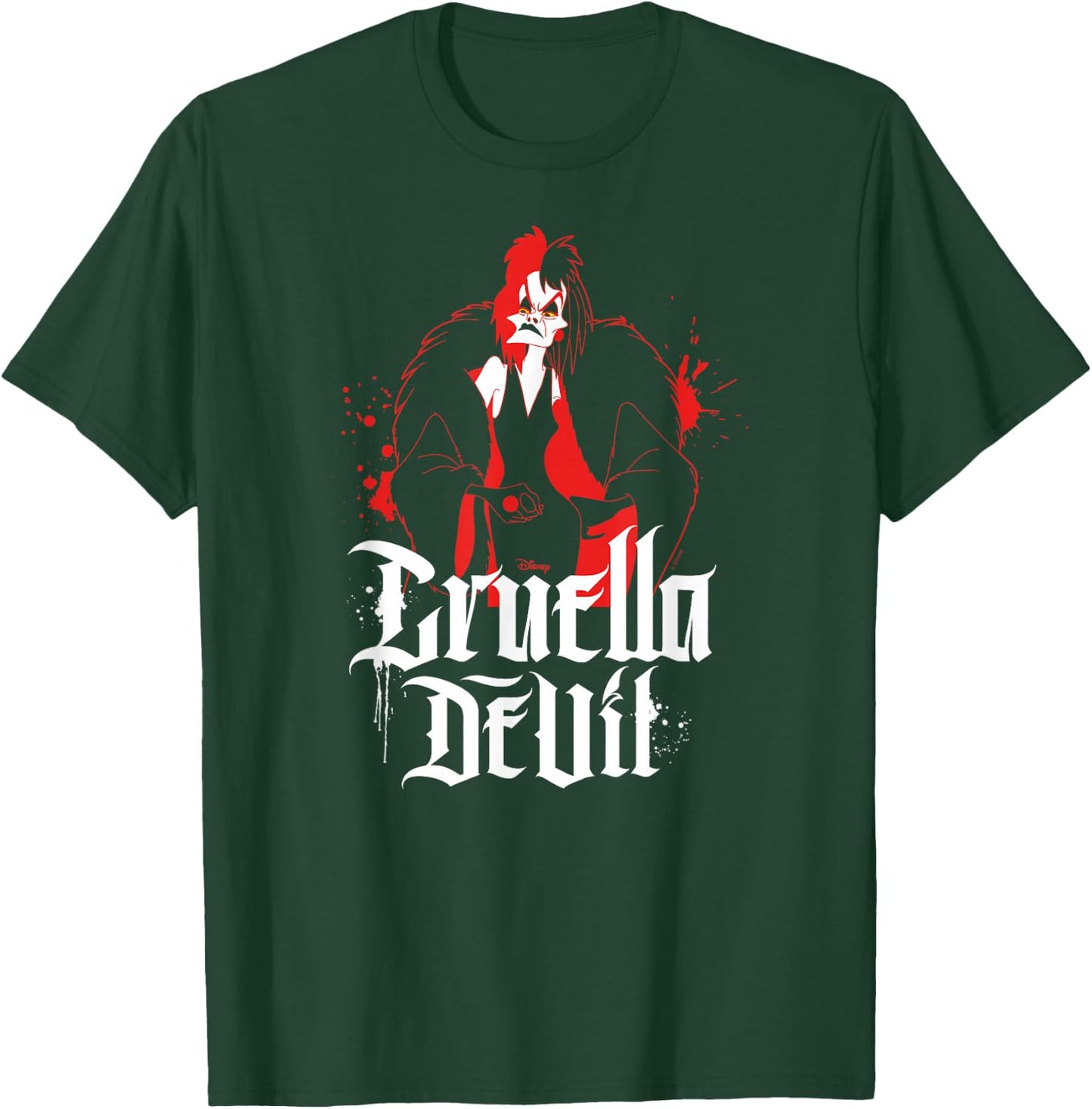 Disney Villains - Cruella De Vil Character Splatter T-Shirt - T-Shirt | Forest