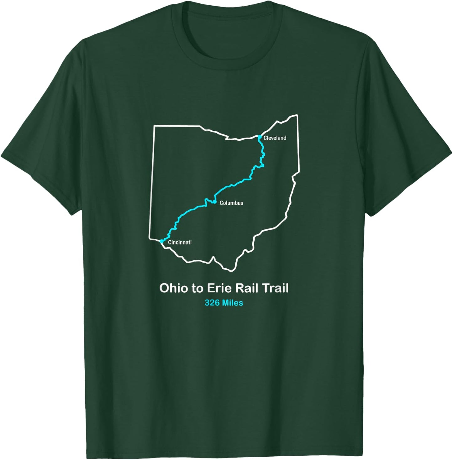 Route Map of the Ohio to Erie Rail Trail T-Shirt - T-Shirt | Forest