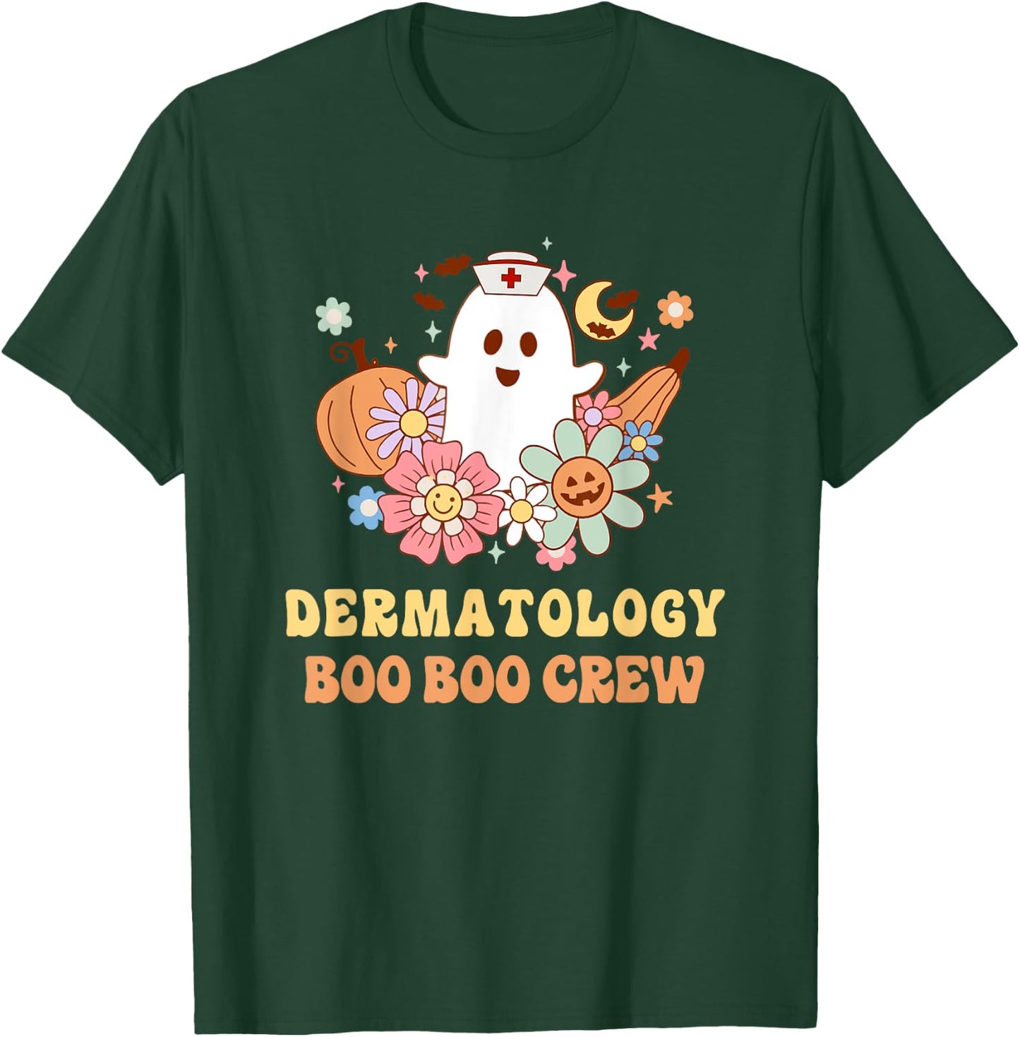 Dermatology Boo Boo Crew Nurse Halloween T-Shirt - T-Shirt | Forest