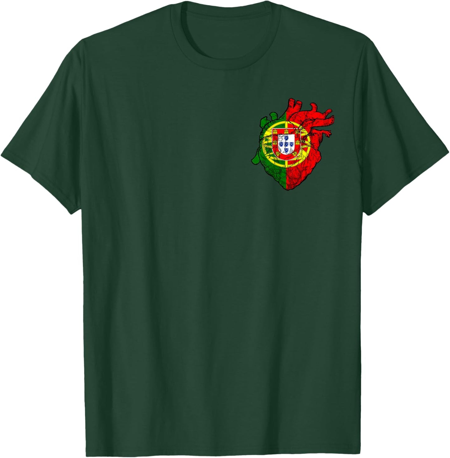 Portugal Heart Vein Love Portuguese Flag Portuguese Roots T-Shirt - T-Shirt | Forest