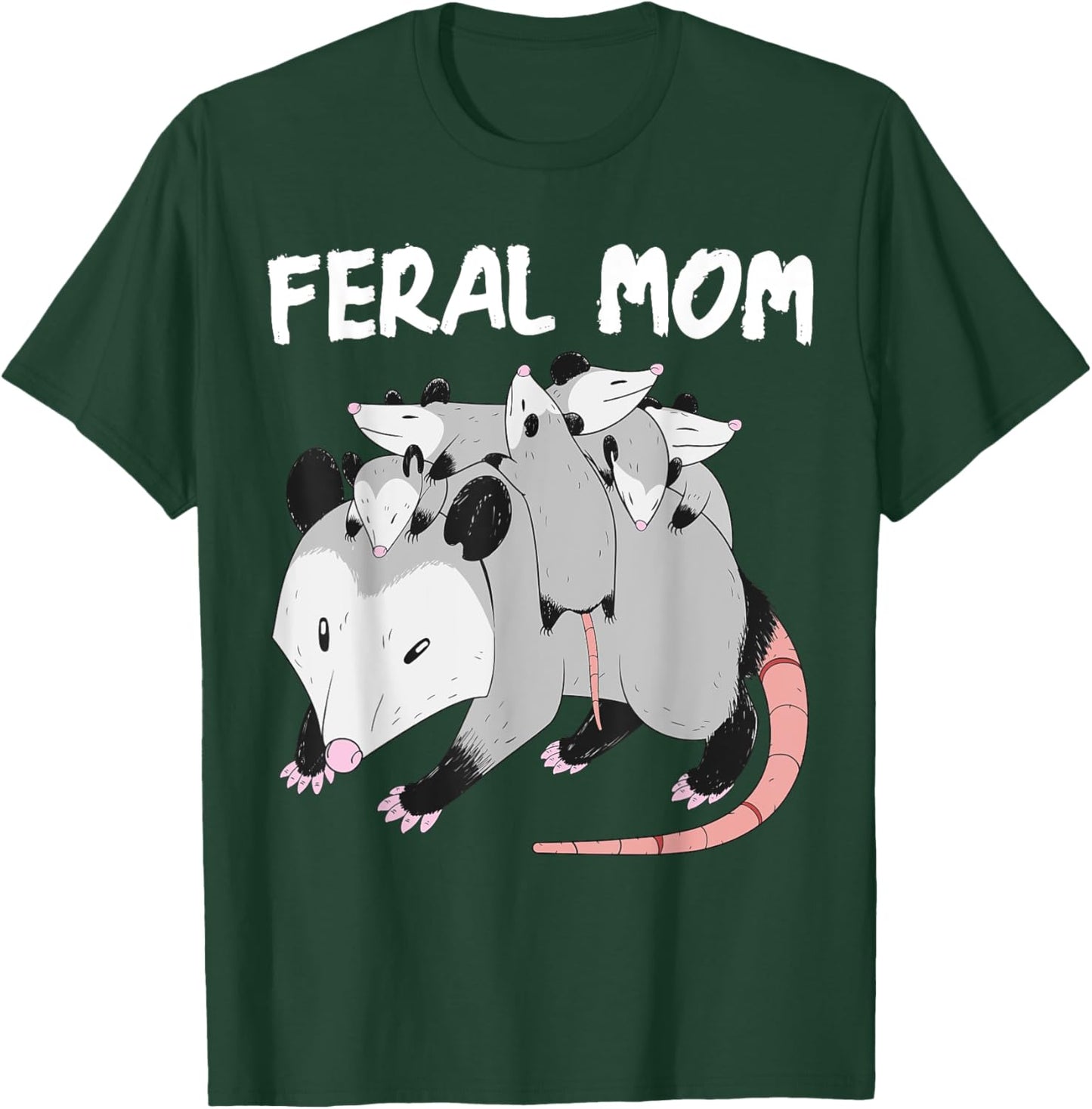 Feral Mom Opossum Mother's Day Trash Mom Possum Marsupial T-Shirt - T-Shirt | Forest