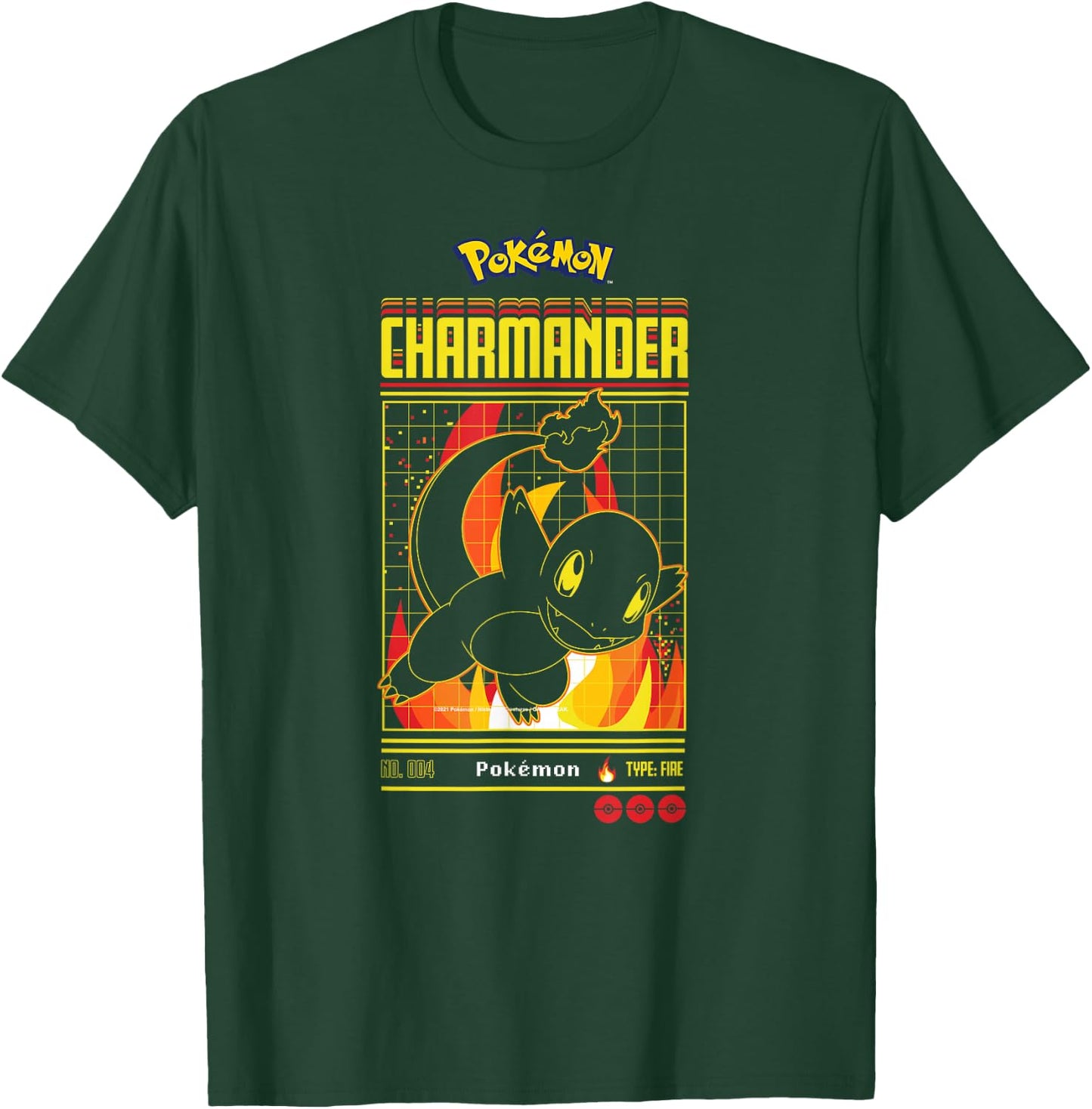 Pokémon - Charmander Retro Gamer T-Shirt - T-Shirt | Forest