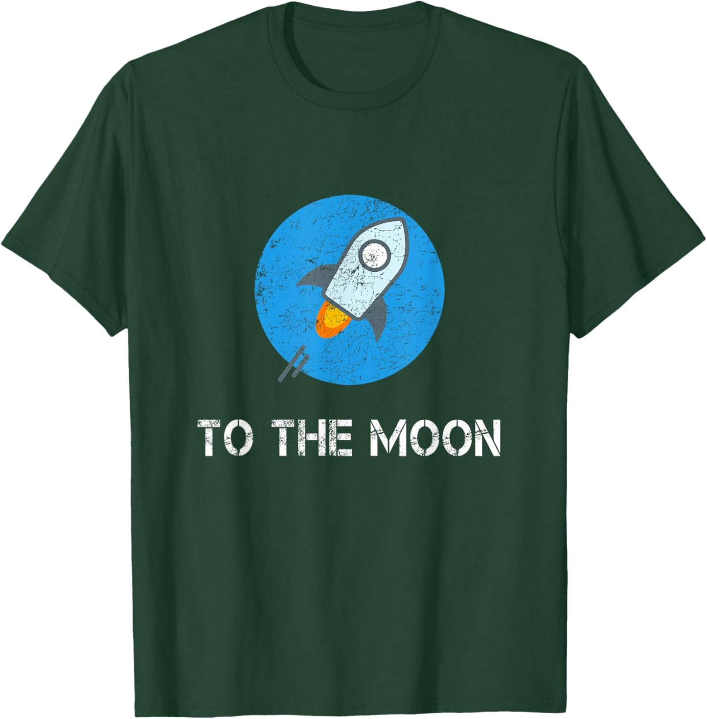 Stellar to the Moon Blue Vintage Distressed Crypto Trader T-Shirt - T-Shirt | Forest