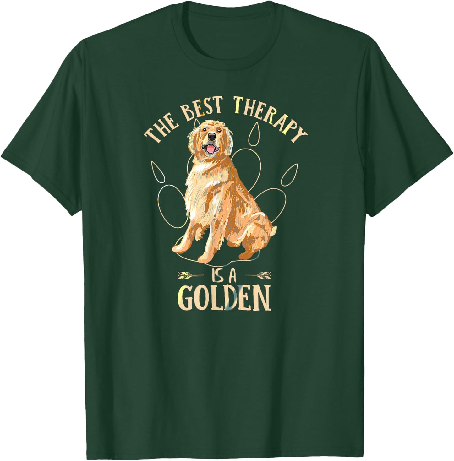 Colorful The Best Therapy Is A Golden Retriever Puppy Lover T-Shirt - T-Shirt | Forest