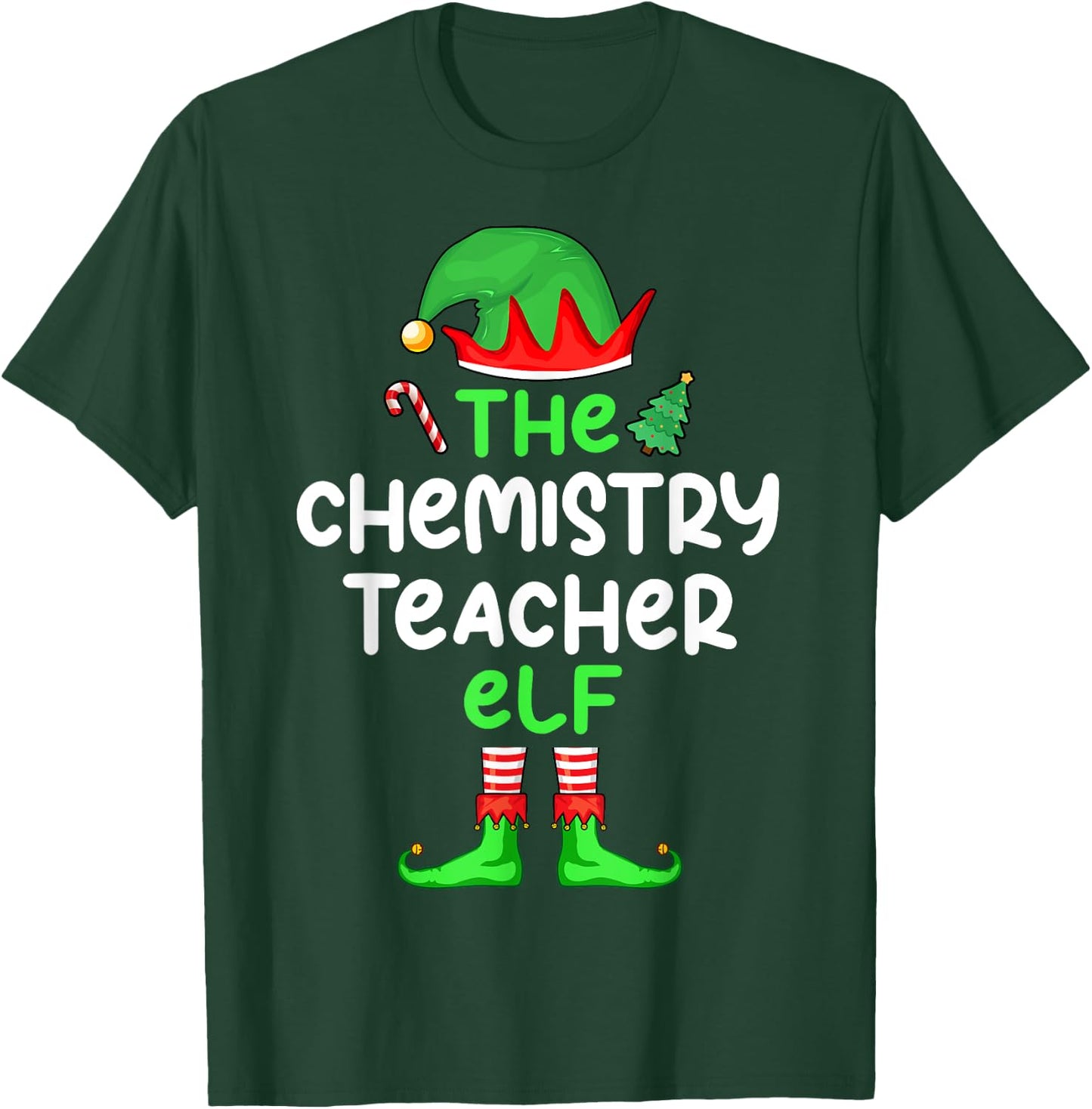 I'm The Chemistry Teacher Elf Christmas Matching Pajama T-Shirt - T-Shirt | Forest