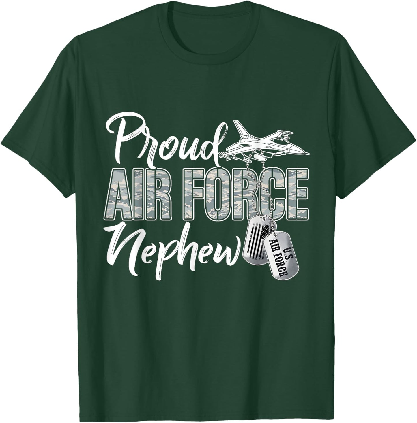 Proud Air Force Nephew Air Force Graduation USAF Nephew T-Shirt - T-Shirt | Forest