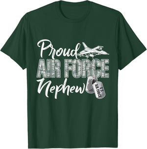 Proud Air Force Nephew Air Force Graduation USAF Nephew T-Shirt - T-Shirt | Forest