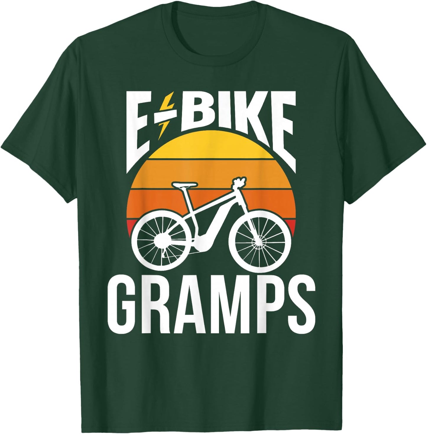 E-Bike Gramps Rider Electric Cycling Cyclist Grandpa T-Shirt - T-Shirt | Forest