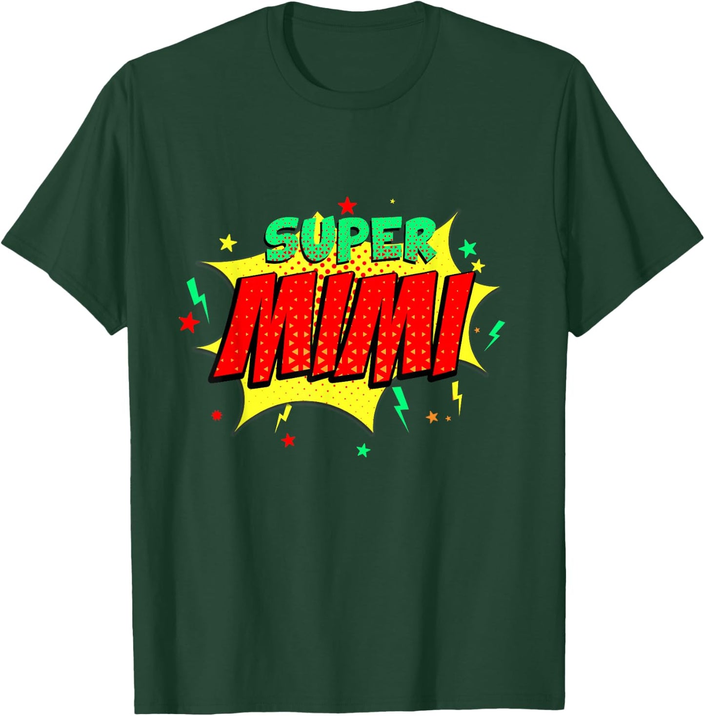 Super Mimi Comic Themed Style Superhero Fathers Day T-Shirt - T-Shirt | Forest