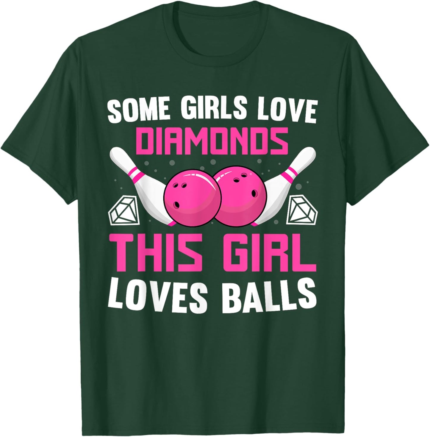 Funny Bowling Art Girls Track Bowling Spare Bowler T-Shirt - T-Shirt | Forest