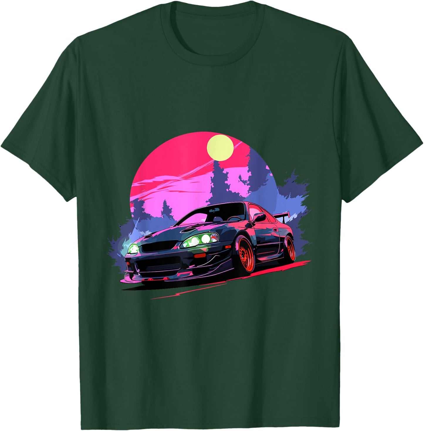 Midnight JDM Night Racer Japanese Race Car T-Shirt - T-Shirt | Forest