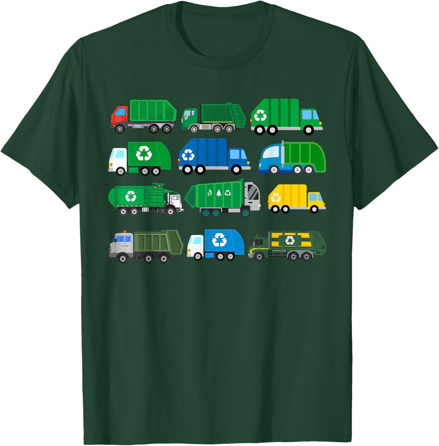 Garbage Truck Trash Trucks Collector Recycling Day T-Shirt - T-Shirt | Forest