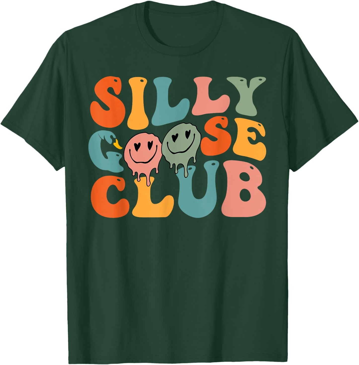 Silly Goose Club Silly Goose Meme Smile Face Trendy Costume T-Shirt - T-Shirt | Forest