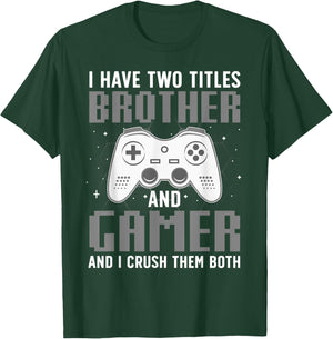 Funny Gaming Design For Brother Gamer Boys Kids Gaming Lover T-Shirt - T-Shirt | Forest