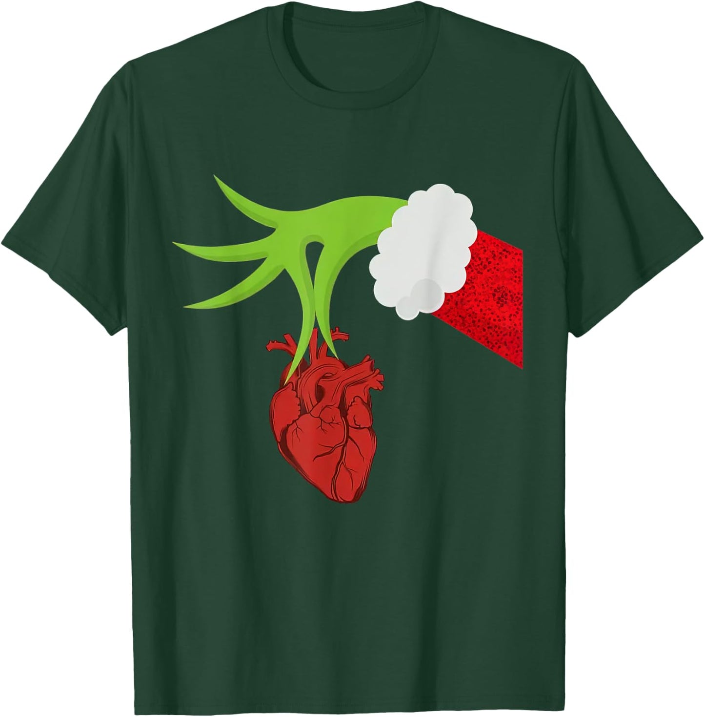Christmas Cardiac Nurse Heart Anatomy Cardiology RN Nursing T-Shirt - T-Shirt | Forest
