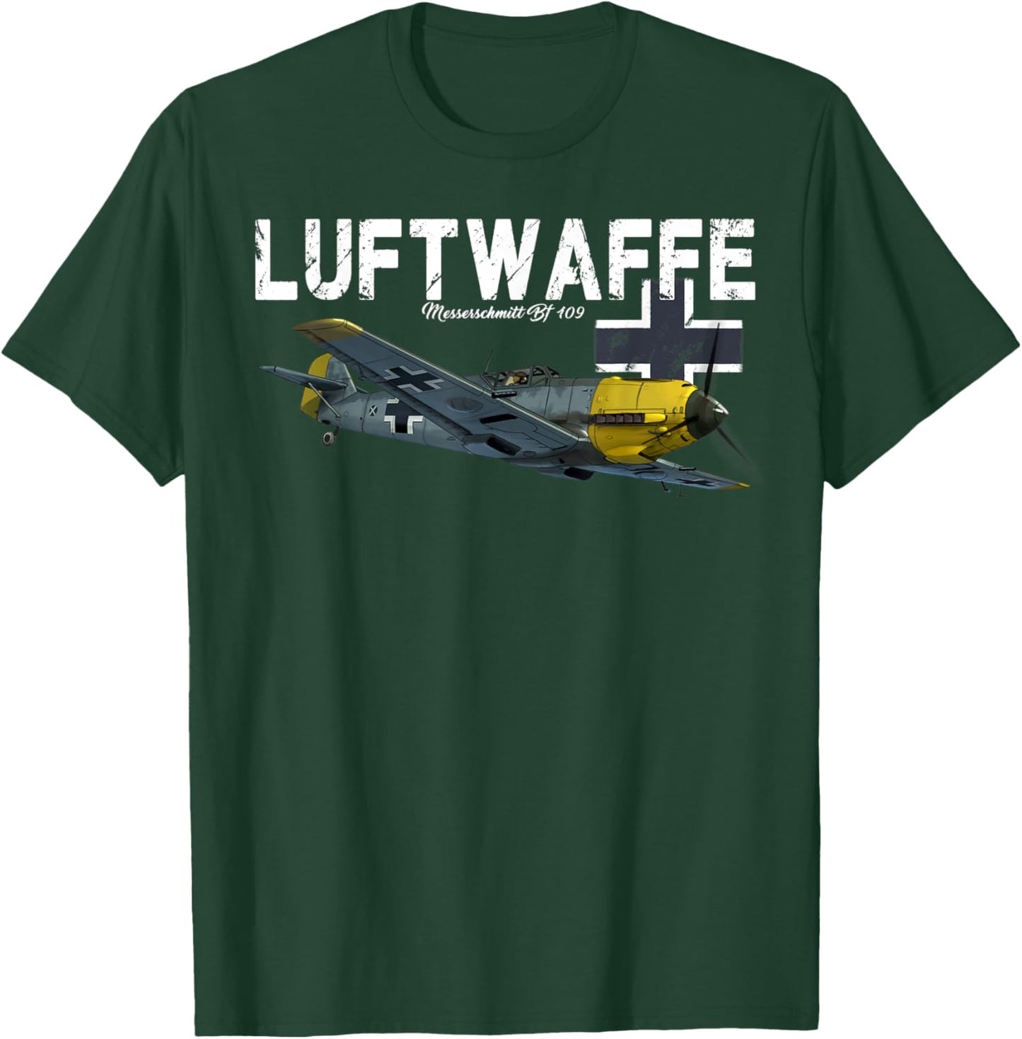 German Warbird I Messerschmitt BF-109 I WW2 Airplanes T-Shirt - T-Shirt | Forest