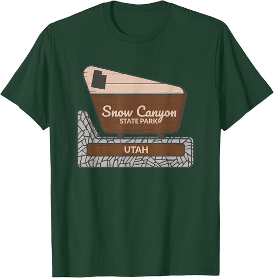 Snow Canyon State Park Utah Welcome Sign Vacation Souvenir T-Shirt - T-Shirt | Forest