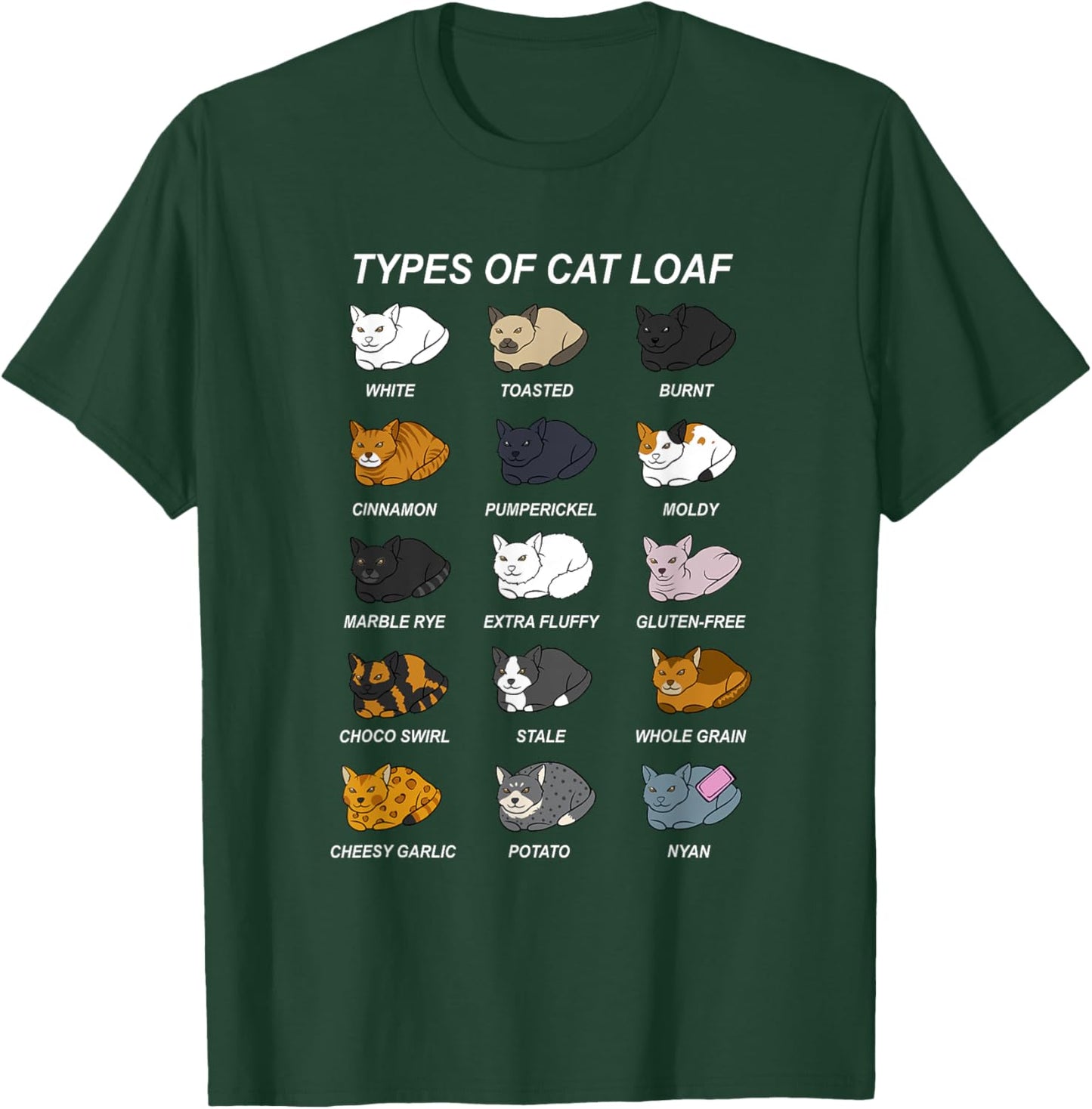 Cat Loaf Kitten Lover Funny Bread Baker Pastry Chef T-Shirt - T-Shirt | Forest