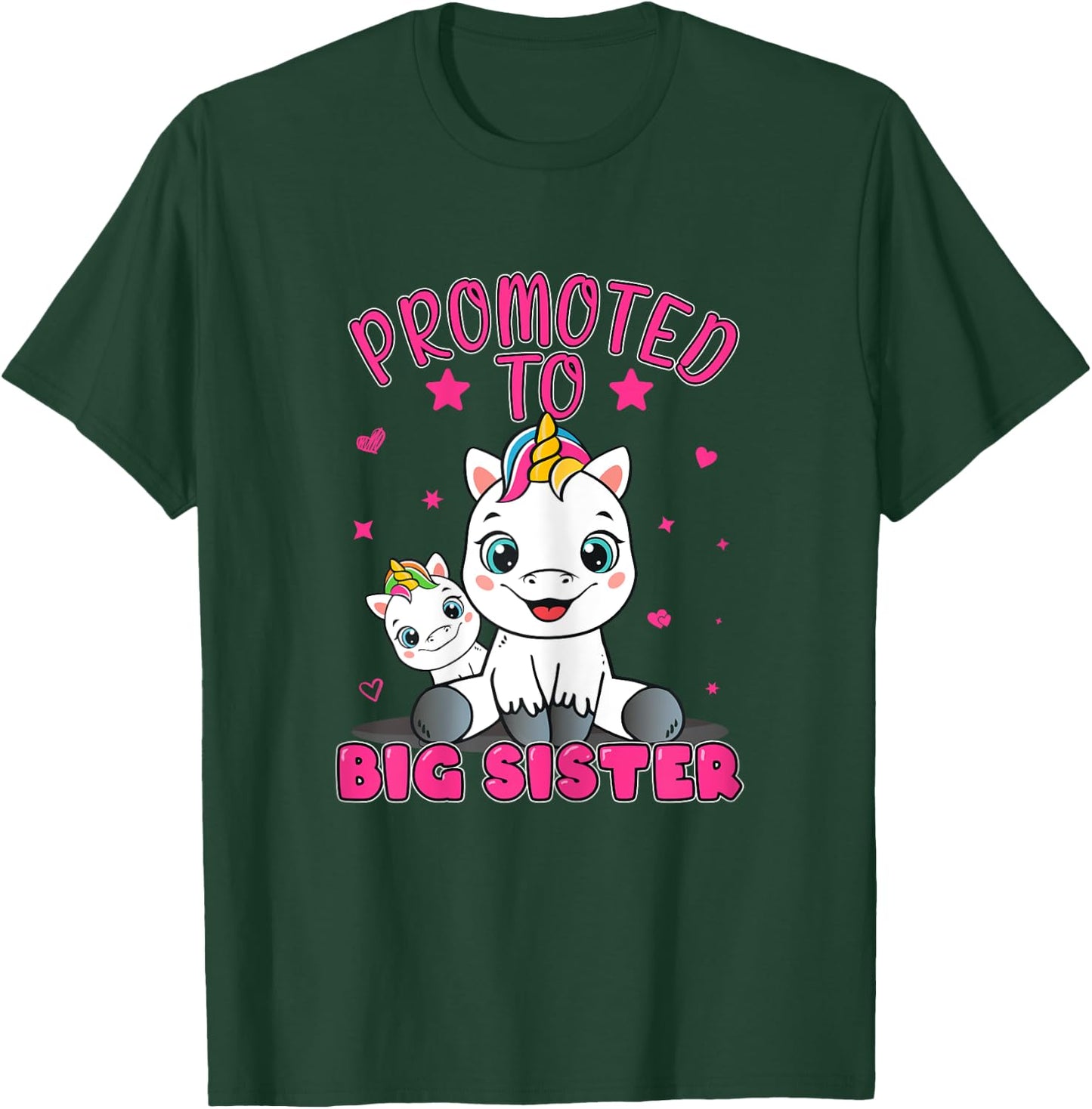 Promoted To Big Sister | Unicorn | Future Sister To Be Girls T-Shirt - T-Shirt | Forest