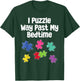 Cute Puzzler Gift Ideas For Jigsaw Puzzle Fan Puzzler Puzzling Funny Jigsaw Puzzle Way Past My Bedtime -Adults, -Kids Black Short Sleeve Classic Fit T-Shirt - T-Shirt | Forest