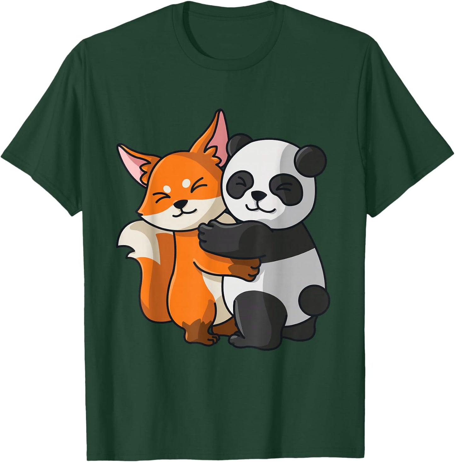 Fox with panda, love, cute animals T-Shirt - T-Shirt | Forest
