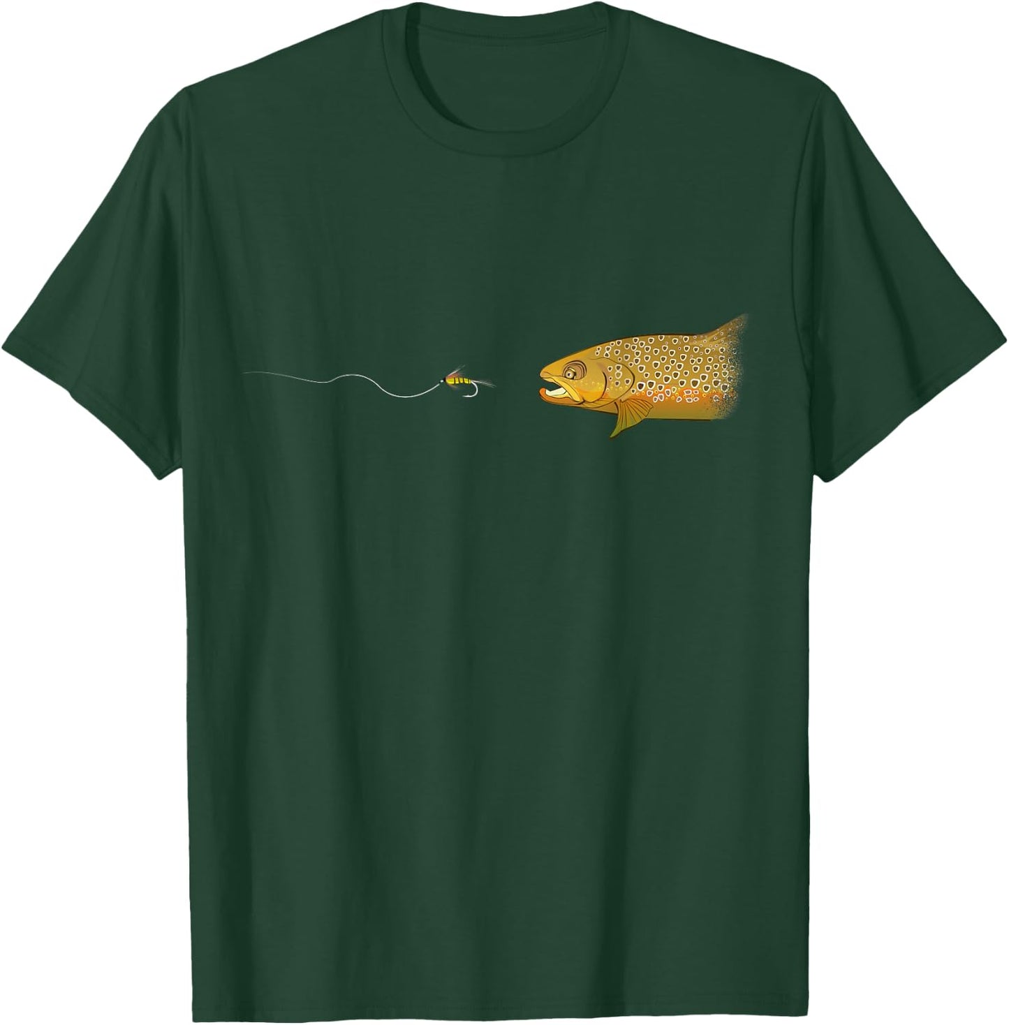 Fly Fishing Brown Trout Dry Fly Tying Fisherman T-Shirt - T-Shirt | Forest