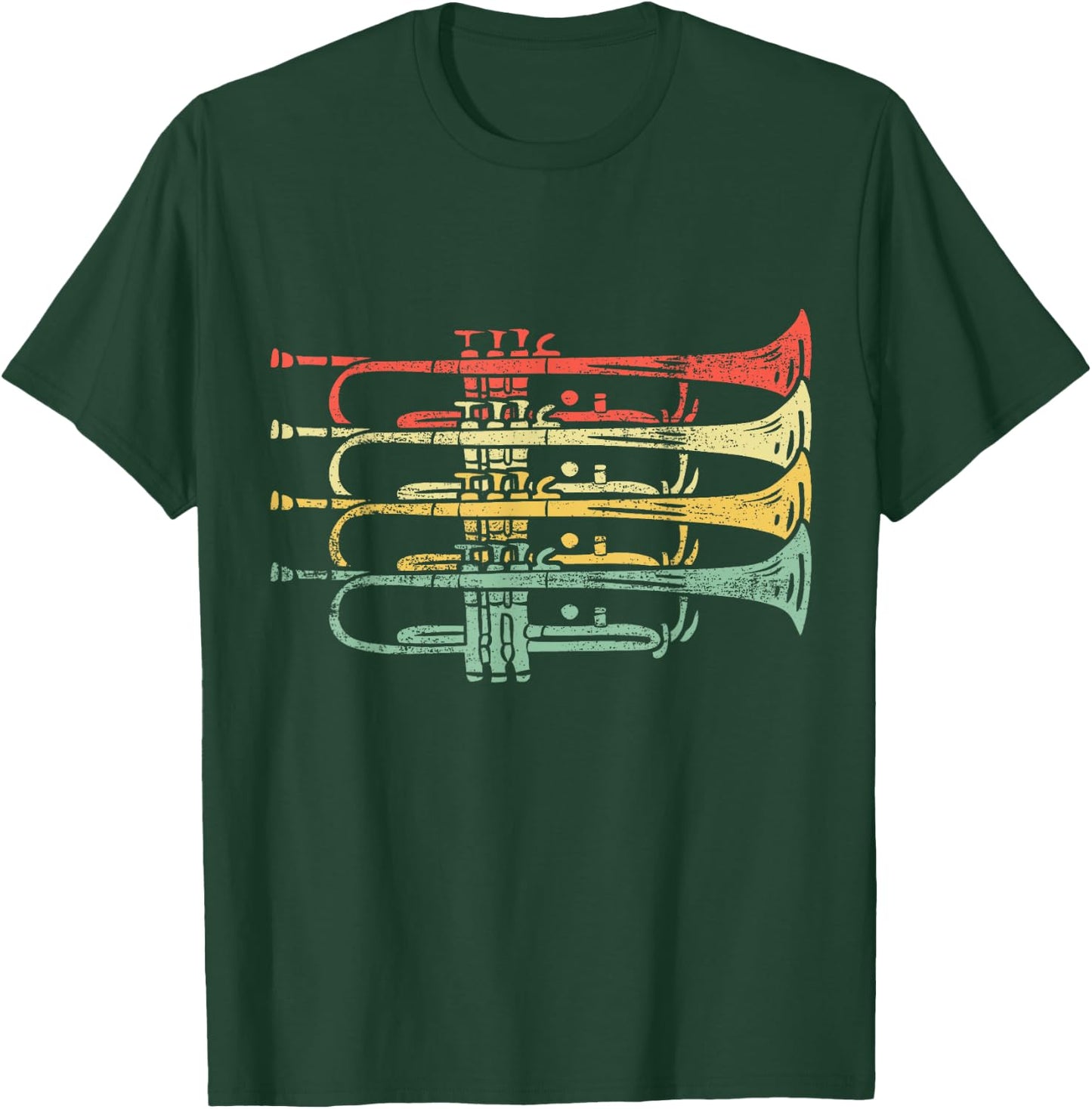 Vintage Trumpets Brass Band T-Shirt - T-Shirt | Forest