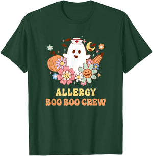 Allergy Boo Boo Crew Nurse Halloween T-Shirt - T-Shirt | Forest